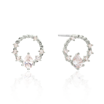 Cubic circle rope earrings